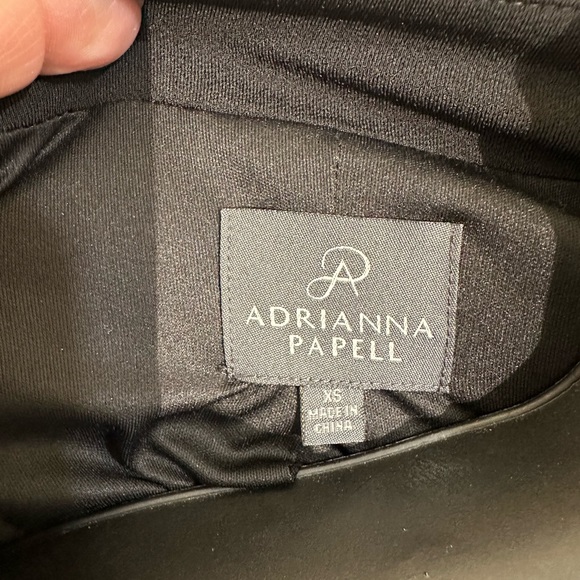 Adrianna Papell Black Bell Sleeve Open Front Asymmetrical Blazer Sz XS - Picture 4 of 12